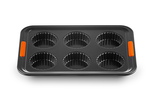 6 Cup Fluted Tart Tin Tray