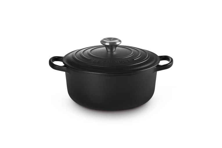 Cast Iron Round Casserole with Black Interior