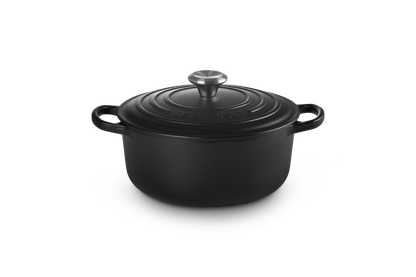 Cast Iron Round Casserole with Black Interior