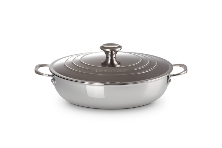 Signature Stainless Steel Shallow Casserole with Lid