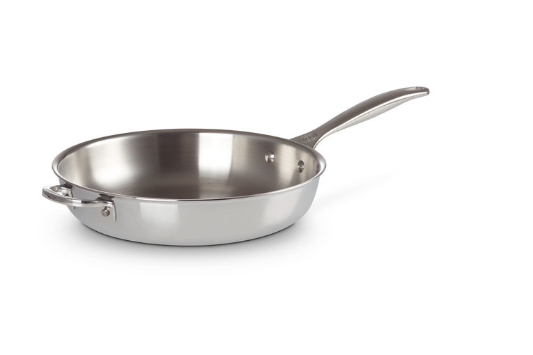 Signature Stainless Steel Uncoated Frying Pan with Helper Handle