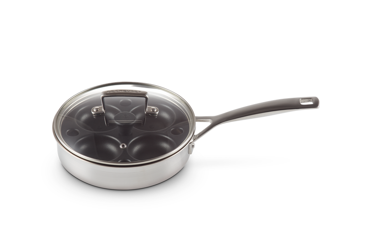 3-ply Stainless Steel Uncoated Saute Pan with Poaching Insert