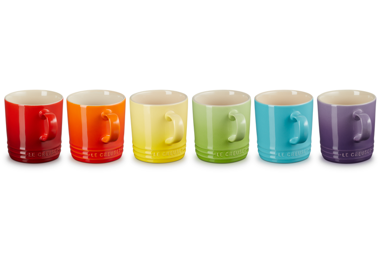 Stoneware Rainbow Set of 6 Mugs