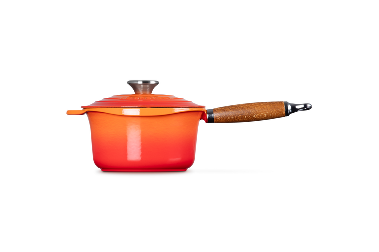 Cast Iron Saucepan with Wooden Handle