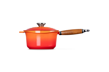 Cast Iron Saucepan with Wooden Handle
