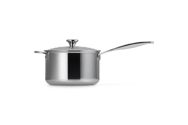 Signature Stainless Steel Saucepan with Lid and Helper Handle