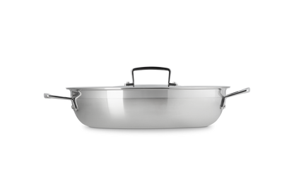 3-ply Stainless Steel Non-Stick Shallow Casserole with Lid