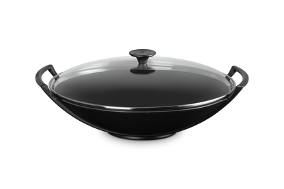 Cast Iron Wok with Glass Lid