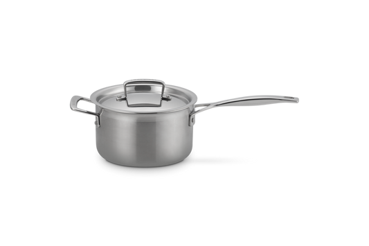 3-ply Stainless Steel Saucepan with Lid and Helper Handle